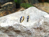 SJ2166 - Blue Sapphire with Diamond Huggies/Hoop Earrings Set in 18 Karat Gold Settings