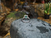 SJ6219 - Emerald with Diamond Ring Set in 18 Karat White Gold Settings