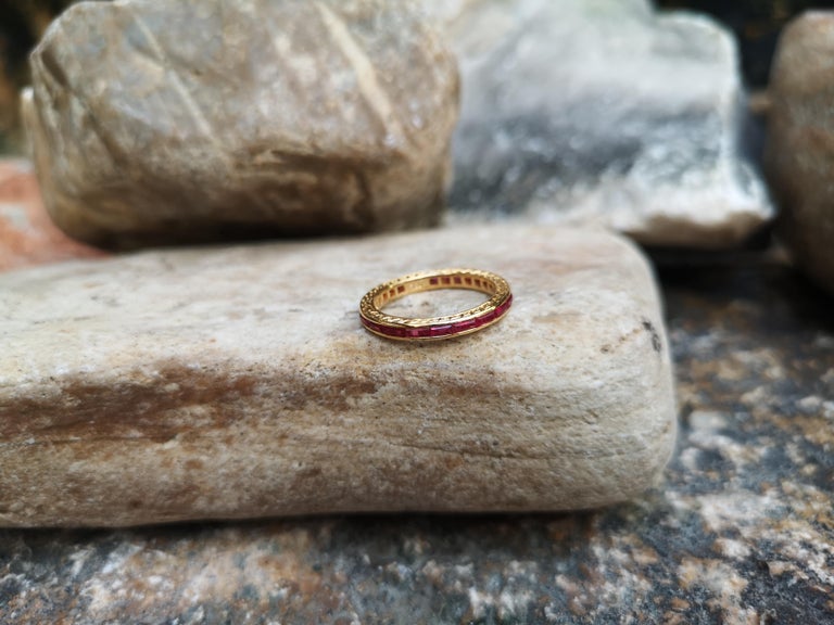 SJ2406 - Ruby Eternity Ring Set in 18 Karat Gold Settings