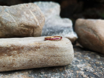 SJ2406 - Ruby Eternity Ring Set in 18 Karat Gold Settings