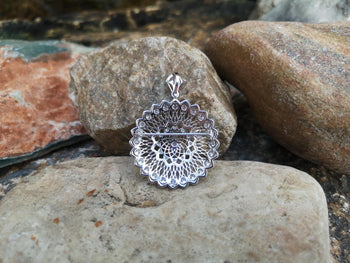 JP0130S - Antique Style Diamond Brooch/Pendant Set in 18K White Gold Setting