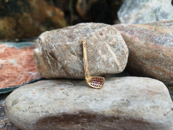 SJ6228 - Ruby with Diamond Golf Brooch Set in 18 Karat Gold Settings