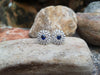 SJ1726 - Blue Sapphire with Diamond Earrings Set in 18 Karat White Gold Settings