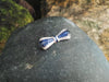 SJ1866 - Blue Sapphire with Diamond Bow Brooch Set in 18 Karat White Settings