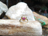 SJ2545 - Heart Shape Alamandite Garnet with Diamond Ring Set in 18 Karat Gold Settings