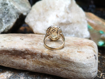 SJ2126 - Citrine with Blue Sapphire Ring set in 18 Karat Gold Settings