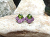 SJ6250 - Peridot with Pink Sapphire and Brown Diamond Earrings Set in 18 Karat White Gold