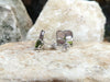 SJ6250 - Peridot with Pink Sapphire and Brown Diamond Earrings Set in 18 Karat White Gold