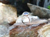 SJ1740 - Blue Sapphire with Diamond Ring Set in 18 Karat White Gold Settings