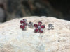 SJ2300 - Ruby with Diamond Flower Earrings Set in 18 Karat White Gold Settings