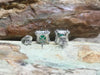 SJ1830 - Emerald with Diamond Earrings Set in 18 Karat White Gold Settings