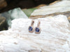 SJ1720 - Blue Sapphire with Diamond Earrings Set in 18 Karat Rose Gold Settings