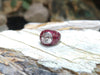 SJ6162 - White Sapphire with Ruby Ring Set in 18 Karat White Gold Settings
