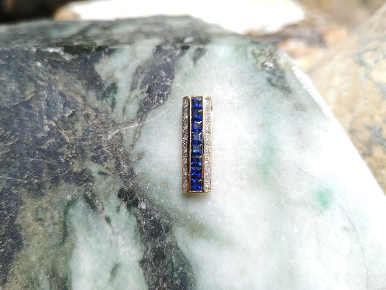 SJ2066 - Blue Sapphire with Diamond Pendant Set in 18 Karat Gold Settings