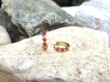 SJ2339 - Ruby Earrings Set in 18 Karat Gold Settings