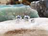 SJ1766 - Blue Sapphire with Diamond Earrings Set in 18 Karat White Gold Settings