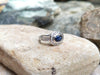 SJ6086 - Blue Sapphire with Diamond Ring Set in 18 Karat White Gold Settings