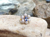SJ1826 - Blue Sapphire with Diamond Flower Ring Set in 18 Karat Gold Settings