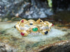 SJ1678 - Cabochon Ruby, Emerald, Blue Sapphire with Diamond Bracelet in 18 Karat Gold