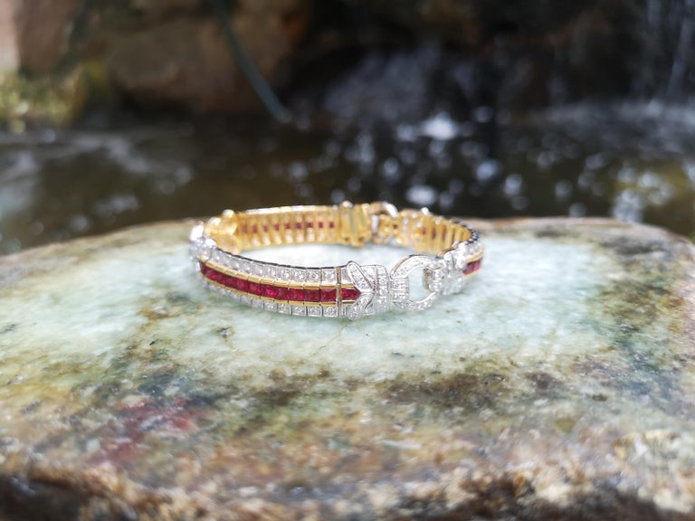 SJ6163 - Ruby with Diamond Bracelet Set in 18 Karat Gold Settings