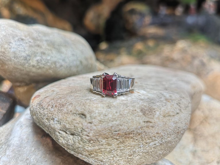 SJ6140 - GIA Certified 2 Cts Ruby with Diamond Ring Set in Platinum 950 Settings