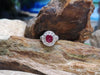 SJ1866 - Star Ruby with Diamond Ring Set in 18 Karat White Gold Settings