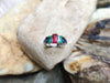 SJ1846 - Ruby, Emerald and Blue Sapphire Ring Set in 18 Karat White Gold Settings