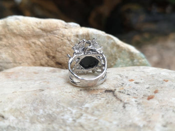 SJ1890 - Meteorite with Diamond Ring Set in 18 Karat White Gold Settings