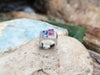 SJ2174 - Blue Sapphire, Pink Sapphire with Diamond Ring in 18 Karat White Gold Settings