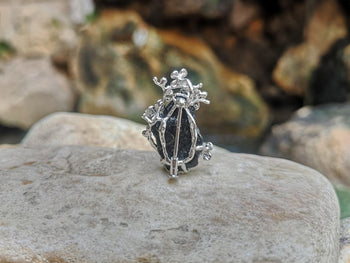 JP0053P - Meteorite with Diamond Brooch/Pendant Set in 18K White Gold Setting