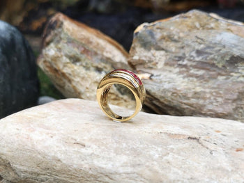 SJ1626 - Ruby 2.48 Carats with Diamond 0.82 Carat Ring Set in 18 Karat Gold Settings