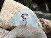 SJ1449 - Blue Zircon with Pink Sapphire, White Sapphire Ring set in 18 Karat White Gold