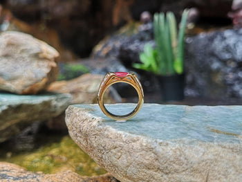 SJ1526 - Ruby with Diamond Ring Set in 18 Karat Gold Settings