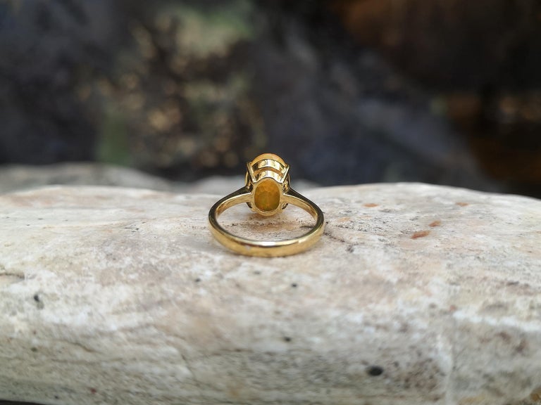 SJ1973 - Facetted Opal Ring Set in 18 Karat Gold Settings