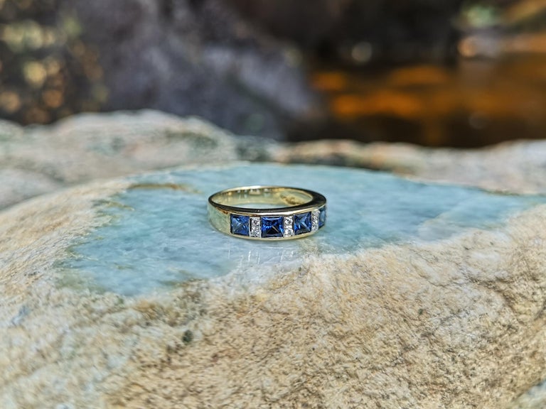 SJ1846 - Blue Sapphire with Diamond Ring Set in 18 Karat Gold Settings