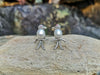 SJ1366 - South Sea Pearl with Diamond and Ruby Bird Earrings Set in 18 Karat White Gold