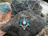 SJ6114 - Opal, Blue Sapphire and Diamond Necklace Set in 18 Karat Gold Settings