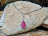 SJ6113 - Ruby with Diamond Necklace Set in 18 Karat White Gold Settings
