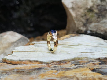 SJ6066 - Blue Sapphire with Diamond Ring Set in 18 Karat Gold Settings