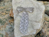SJ1586 - Diamond Bow Detachable Tassel Brooch Set in 18 Karat White Gold Settings
