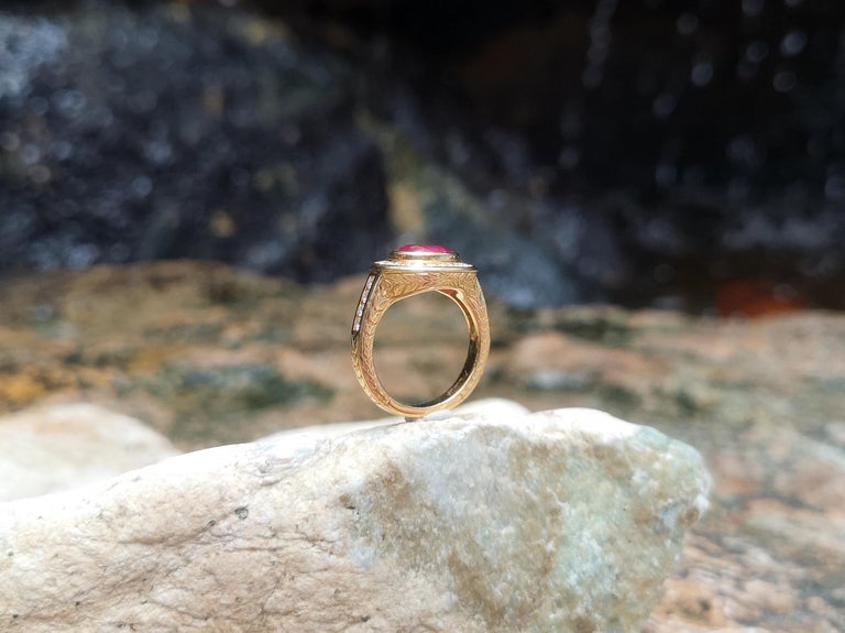 SJ1419 - Ruby with Diamond Ring Set in 18 Karat Gold Settings