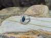 SJ1386 - Blue Sapphire with Diamond Ring Set in 18 Karat White Gold Settings