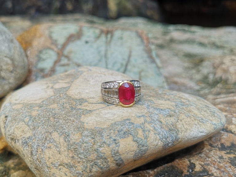SJ1626 - Ruby with Diamond Ring Set in 18 Karat Gold Settings
