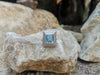 SJ6187 - Carved Aquamarine with Diamond Ring Set in 18 Karat White Gold Settings