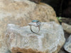 SJ6187 - Carved Aquamarine with Diamond Ring Set in 18 Karat White Gold Settings