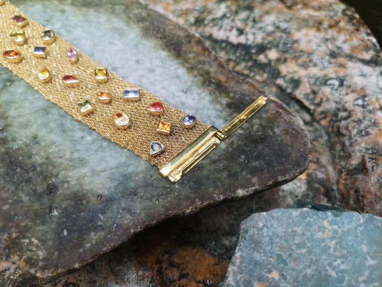 JB9659Z - Multi-Color Sapphire Bracelet Set in 18 Karat Gold Setting