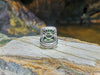 SJ6116 - Cabochon Green Tourmaline with Diamond Ring Set in 18 Karat White Gold Settings