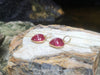 SJ1466 - Ruby with Diamond Heart Earrings Set in 18 Karat Gold Settings