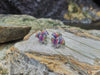 SJ1612 - Rainbow Colour Sapphire with Diamond Earrings in 18 Karat White Gold Settings