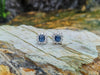 SJ1600 - Blue Sapphire with Diamond Earrings Set in 18 Karat White Gold Settings